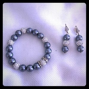 Matching bracelet and earrings.